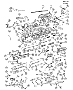 PARE-BRISE - ESSUI-GLACE - RÉTROVISEURS - TABLEAU DE BOR - CONSOLE - PORTES Cadillac Eldorado 1986-1989 E INSTRUMENT PANEL