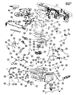 SISTEMA DE COMBUSTÍVEL-ESCAPE-SISTEMA DE EMISSÕES Cadillac Fleetwood Brougham (FWD) 1985-1986 C EMISSION CONTROLS-V8 4.1L (4.1-8)(LT8)