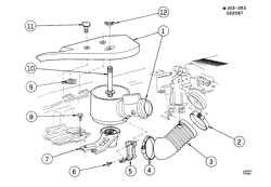 FUEL SYSTEM-EXHAUST-EMISSION SYSTEM Cadillac Cimarron 1987-1987 J AIR INTAKE SYSTEM-V6 (LB6/2.8W)