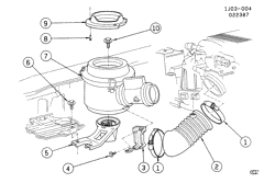FUEL SYSTEM-EXHAUST-EMISSION SYSTEM Chevrolet Cavalier 1987-1987 JF AIR INTAKE SYSTEM-V6 (LB6/2.8W)