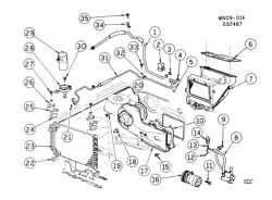 КРЕПЛЕНИЕ КУЗОВА-КОНДИЦИОНЕР-АУДИОСИСТЕМА Pontiac Grand Am 1988-1988 N A/C REFRIGERATION SYSTEM-2.3L L4 (LD2/2.3D)
