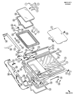 BODY MOLDINGS-SHEET METAL-REAR COMPARTMENT HARDWARE-ROOF HARDWARE Cadillac Seville 1986-1987 K SUNROOF (CF5)