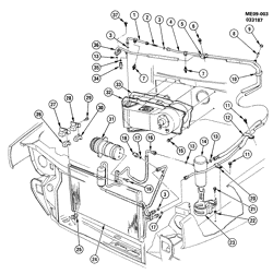 BODY MOUNTING-AIR CONDITIONING-AUDIO/ENTERTAINMENT Buick Reatta 1986-1989 E A/C REFRIGERATION SYSTEM
