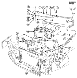 BODY MOUNTING-AIR CONDITIONING-AUDIO/ENTERTAINMENT Cadillac Eldorado 1986-1987 E A/C REFRIGERATION SYSTEM-4.1L V8 (LT8/4.1-8)