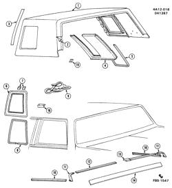 BODY MOLDINGS-SHEET METAL-REAR COMPARTMENT HARDWARE-ROOF HARDWARE Buick Century 1984-1984 A27 MOLDINGS/BODY (C04)