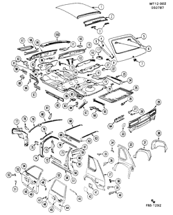 BODY MOLDINGS-SHEET METAL-REAR COMPARTMENT HARDWARE-ROOF HARDWARE Pontiac T1000 1982-1987 T68 SHEET METAL/BODY