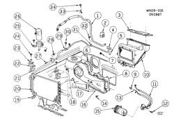 BODY MOUNTING-AIR CONDITIONING-AUDIO/ENTERTAINMENT Pontiac Grand Am 1987-1988 N A/C REFRIGERATION SYSTEM-2.5L L4 (L68/2.5U)