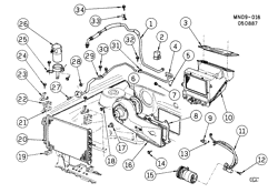BODY MOUNTING-AIR CONDITIONING-AUDIO/ENTERTAINMENT Buick Somerset 1987-1988 N A/C REFRIGERATION SYSTEM-3.0L V6 (LN7/3.0L)