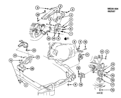 6-CYLINDER ENGINE Buick Reatta 1988-1988 E ENGINE & TRANSMISSION MOUNTING-V6 (LN3/3.8C)