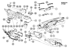 FRONT END SHEET METAL-HEATER-VEHICLE MAINTENANCE Chevrolet Cavalier 1985-1987 JD HEATER & DEFROSTER SYSTEM