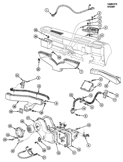 FRONT END SHEET METAL-HEATER-VEHICLE MAINTENANCE Chevrolet Celebrity 1988-1988 A HEATER & DEFROSTER SYSTEM (C41)