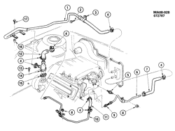 FRONT END SHEET METAL-HEATER-VEHICLE MAINTENANCE Pontiac 6000 1988-1988 A HOSES & PIPES/HEATER-2.8L V6 (LB6/2.8W)(C41)