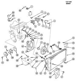 СИСТЕМА ОХЛАЖДЕНИЯ-РЕШЕТКА-МАСЛЯНАЯ СИСТЕМА Chevrolet Beretta 1987-1989 L ENGINE COOLING SYSTEM-2.0L L4 (LL8/2.0-1)