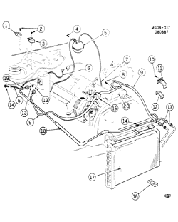 BODY MOUNTING-AIR CONDITIONING-AUDIO/ENTERTAINMENT Chevrolet El Camino 1987-1988 G A/C REFRIGERATION SYSTEM-V6 (LB4/4.3Z)