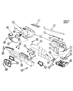FRONT END SHEET METAL-HEATER-VEHICLE MAINTENANCE Chevrolet El Camino 1988-1988 GZ37 HEATER & DEFROSTER SYSTEM