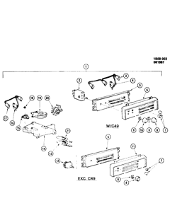 КРЕПЛЕНИЕ КУЗОВА-КОНДИЦИОНЕР-АУДИОСИСТЕМА Chevrolet Caprice 1987-1990 B A/C & HEATER CONTROL ASM