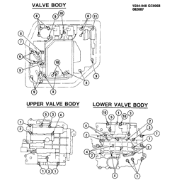 5-СКОРОСТНАЯ МЕХАНИЧЕСКАЯ КОРОБКА ПЕРЕДАЧ Chevrolet Nova 1988-1988 S AUTOMATIC TRANSAXLE VALVE BODY MOUNTING(MS7)