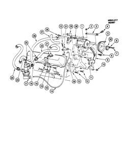 ТОПЛИВНАЯ СИСТЕМА-ВЫХЛОП-]СИСТЕМА КОНТРОЛЯ ТОКСИЧНОСТИ ВЫХЛ. ГАЗОВ Chevrolet Caprice 1986-1988 B A.I.R. PUMP MOUNTING-5.0L V8 (LV2/307Y)(EXC A.C.)