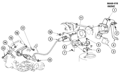 6-CYLINDER ENGINE Pontiac 6000 1987-1989 A CLUTCH PEDAL & ACTUATOR CYLINDER (MG2)