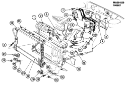 КРЕПЛЕНИЕ КУЗОВА-КОНДИЦИОНЕР-АУДИОСИСТЕМА Pontiac 6000 1985-1986 A A/C REFRIGERATION SYSTEM-2.8L V6 (LB6/2.8W)