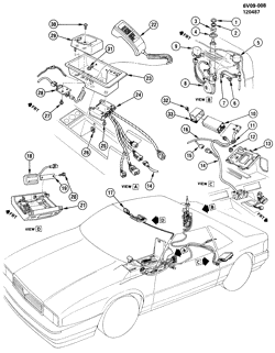BODY MOUNTING-AIR CONDITIONING-AUDIO/ENTERTAINMENT Cadillac Allante 1987-1989 V TELEPHONE SYSTEM/MOBILE (UV8,UV9)