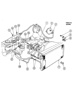 КРЕПЛЕНИЕ КУЗОВА-КОНДИЦИОНЕР-АУДИОСИСТЕМА Chevrolet Caprice 1989-1990 B A/C REFRIGERATION SYSTEM-5.OL V8 (LO3/5.0E)