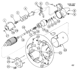 STARTER-GENERATOR-IGNITION-ELECTRICAL-LAMPS Chevrolet Corsica 1987-1989 L STARTER MOTOR