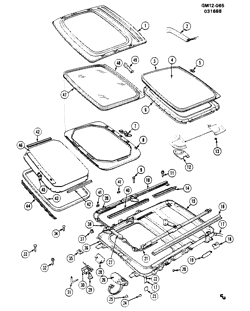 BODY MOLDINGS-SHEET METAL-REAR COMPARTMENT HARDWARE-ROOF HARDWARE Buick Lesabre 1982-1985 B SUNROOF (W/CF5)