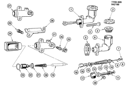 MOTEUR 8 CYLINDRES Chevrolet Corvette 1986-1988 Y CLUTCH CYLINDERS/HYDRAULIC (MANUAL MK2,MH5)