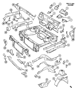 BODY MOLDINGS-SHEET METAL-REAR COMPARTMENT HARDWARE-ROOF HARDWARE Buick Century 1982-1991 A SHEET METAL/BODY-FRONT END