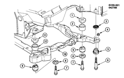 BODY MOUNTING-AIR CONDITIONING-AUDIO/ENTERTAINMENT Cadillac Allante 1987-1992 V BODY MOUNTING