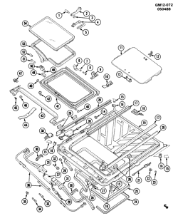 BODY MOLDINGS-SHEET METAL-REAR COMPARTMENT HARDWARE-ROOF HARDWARE Cadillac Funeral Coach 1985-1988 C SUNROOF (CF5)