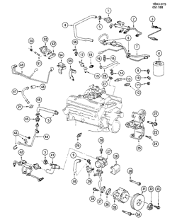 ТОПЛИВНАЯ СИСТЕМА-ВЫХЛОП-]СИСТЕМА КОНТРОЛЯ ТОКСИЧНОСТИ ВЫХЛ. ГАЗОВ Chevrolet Caprice 1989-1990 B EMISSION CONTROLS PART 2-V8 (LO3/5.0E)