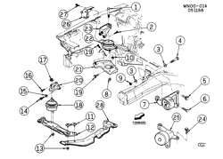 4-CYLINDER ENGINE Pontiac Grand Am 1988-1991 N ENGINE & TRANSMISSION MOUNTING-L4 (LD2/2.3D)