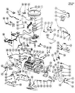 ТОПЛИВНАЯ СИСТЕМА-ВЫХЛОП-]СИСТЕМА КОНТРОЛЯ ТОКСИЧНОСТИ ВЫХЛ. ГАЗОВ Chevrolet Caprice 1989-1990 B EMISSION CONTROLS-V6 (LB4/4.3Z)