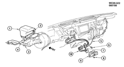 BODY MOUNTING-AIR CONDITIONING-AUDIO/ENTERTAINMENT Buick Electra 1988-1990 C A/C CONTROL SYSTEM/VACUUM (C60)