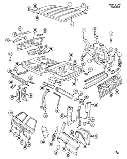 BODY MOLDINGS-SHEET METAL-REAR COMPARTMENT HARDWARE-ROOF HARDWARE Chevrolet Caprice 1982-1990 B35 SHEET METAL/BODY