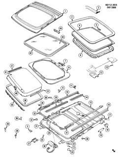 BODY MOLDINGS-SHEET METAL-REAR COMPARTMENT HARDWARE-ROOF HARDWARE Cadillac Brougham 1984-1987 D SUNROOF (CF5)