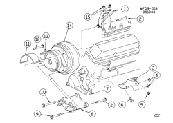 SUP. DE CARR. - AIR CLIM.- AUDIO/DIVERTISSEMENT Chevrolet Camaro 1990-1990 F A/C COMPRESSOR MOUNTING-3.1L V6 (LH0/3.1T)