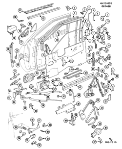 WINDSHIELD-WIPER-MIRRORS-INSTRUMENT PANEL-CONSOLE-DOORS Buick Lesabre 1986-1987 H69 DOOR HARDWARE/FRONT