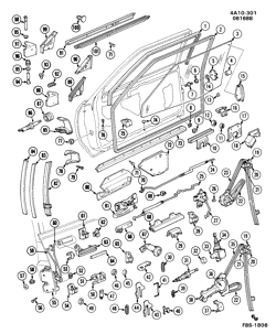 PARE-BRISE - ESSUI-GLACE - RÉTROVISEURS - TABLEAU DE BOR - CONSOLE - PORTES Buick Century 1982-1986 A19 DOOR HARDWARE/FRONT