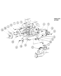 FRONT SUSPENSION-STEERING Chevrolet Impala 1985-1988 B STEERING PUMP MOUNTING-5.0L V8 (LG4/305H)(EXC A.C. )