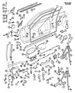 PARE-BRISE - ESSUI-GLACE - RÉTROVISEURS - TABLEAU DE BOR - CONSOLE - PORTES Buick Century 1987-1988 A27 DOOR HARDWARE/FRONT