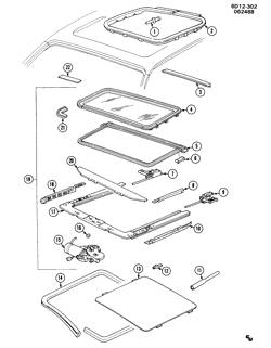 BODY MOLDINGS-SHEET METAL-REAR COMPARTMENT HARDWARE-ROOF HARDWARE Cadillac Brougham 1988-1992 D SUNROOF W/TILT(CF5)