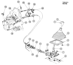 BRAKES Chevrolet Corsica 1989-1990 L SHIFT CONTROLS/MANUAL TRANSMISSION 5 SPEED (MR3)