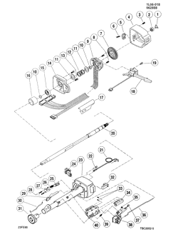 FRONT SUSPENSION-STEERING Chevrolet Corsica 1987-1990 L STEERING COLUMN/STANDARD (F/S, A.T.)