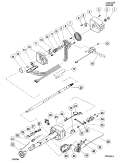 FRONT SUSPENSION-STEERING Chevrolet Beretta 1987-1990 L STEERING COLUMN/STANDARD (F/S, M.T.)