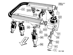 FUEL SYSTEM-EXHAUST-EMISSION SYSTEM Buick Somerset 1989-1990 N FUEL INJECTOR RAIL MPFI (MODEL R630)(LG7/3.3N)