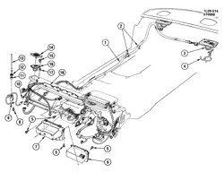 КРЕПЛЕНИЕ КУЗОВА-КОНДИЦИОНЕР-АУДИОСИСТЕМА Chevrolet Corsica 1989-1990 L AUDIO SYSTEM