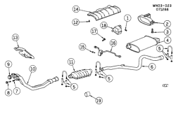 FUEL SYSTEM-EXHAUST-EMISSION SYSTEM Buick Somerset 1988-1989 N EXHAUST SYSTEM-L4 (LD2/2.3D)